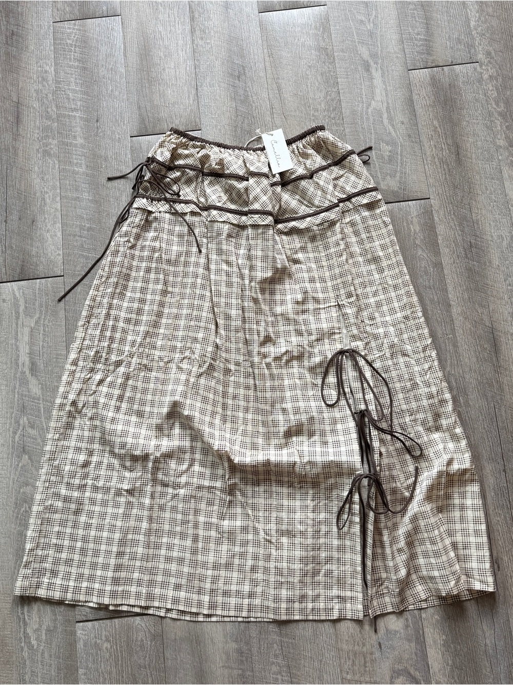 Drop waist checkered shirt